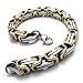 KONOV Stainless Steel Link Box Mens Bracelet, Gold Silver, 9 Inch
