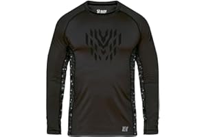 Compression Shirt for Kids - Long Sleeve Base Layer for Kids - Bamboo Shirt - Workout & Sports Clothing - Cool Dry - Black