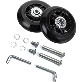 Luggage Suitcase Replacement 2 Wheels Sets 75mmx24mmx8mm/2.95x0.94x0.31in | Black Luggage Suitcase Replacement 2 Wheels Sets Inline Skate Wheels Replacement w/ 8mm ABEC 608zz Ball Bearings Repair Kits