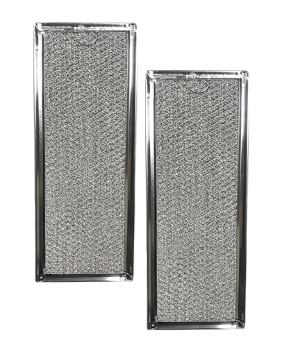 Air Filter Factory Replacement For WB06X10288, WB2X1582, 910437, PS227998 GE 4.69 x 13 x 0.09 Inches Microwave Oven Aluminum Mesh Grease 12-Layer Vent Filter 2-Pack