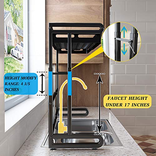 Over The Sink Dish Drying Rack, SAYZH Width and Height Adjustable （ Fit