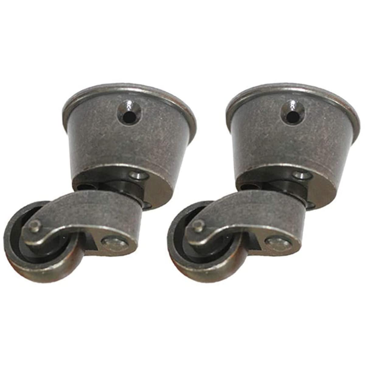 Boxonly 2PCS Swivel Caster Wheels Polished Antique Cup Type Casters Solid Brass High Load Capacity Universal Furniture Castors For Furniture Suits Beds Armchairs,Brown