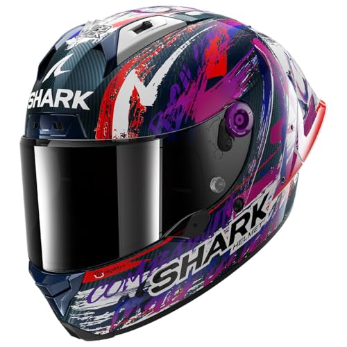 , Casque Moto Intégral AERON GP FIM Replica ZARCO SIGNATURE Carbon White Violet DWV, XXL