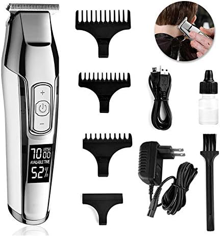 Cordless Hair Clippers for Men - Dee Banna Professional Electric Haircut Bread Trimmer Kit with LCD Display and Waterproof USB Rechargeable, Hair Cutting Machine for Men Kids Family Home