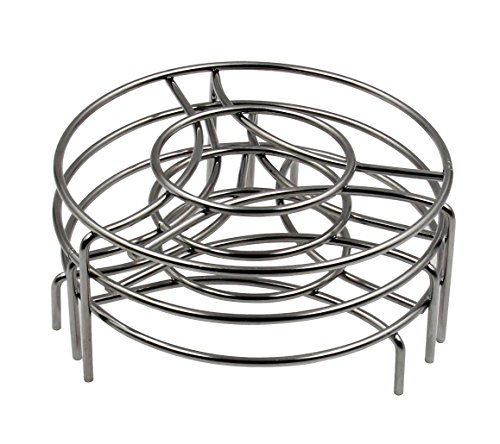ESYLIFE Stainless Steel Cooking Ware Steaming Rack Stand Pressure Cooker Steam Rack, Diameter 6 Inch, 3 Size a Set - Thumbnail 4