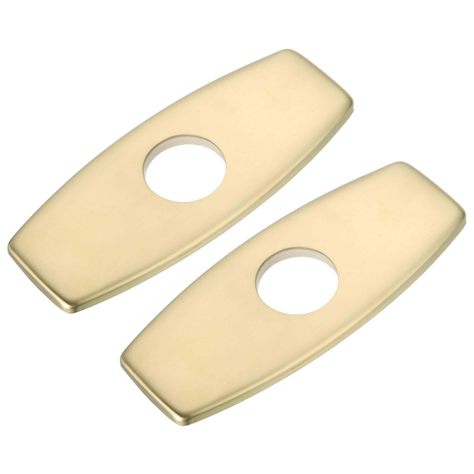 uxcell 2pcs 6 Inch Hole Cover Deck Plate Escutcheon, Stainless Steel Sink Cover Plate for Bathroom or Kitchen Sink Faucet, Round Brushed Gold