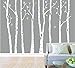 Set of 8 White Birch Tree Wall Decal Nursery Tree Wall Stickers Tree Wall Decals for Kids Room Living Room Wall Decor