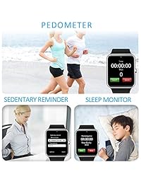Reloj inteligente para teléfonos Android con cámara de ranura para tarjeta SIM, reloj Bluetooth con pantalla táctil compatible con teléfonos iOS, reloj inteligente de fitness con monitor de sueño, recordatorio sedentario para hombres, mujeres y niños