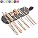 Annvchi Eco Friendly Utensils Set - Reusable Silverware Set with Case - 8 Pieces Including Knife Fork Spoon Chopsticks Straws Brush and Carrying Case, Reusable Silverware Set to Go (Rose Gold)