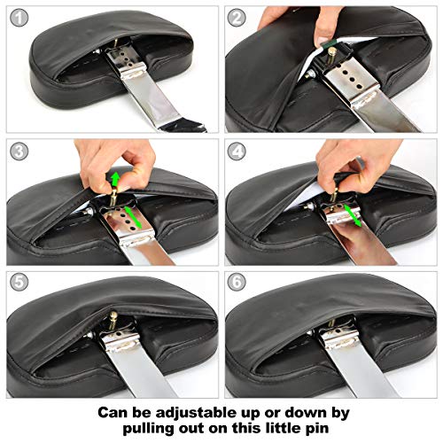 Adjustable Motorcycle Rider Backrest Sissy Bars for Harley Touring Road King Street Glide Ultra CVO FLHR FLHX FLTRX 2009-2019 (Chrome) - Thumbnail 5