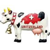 Cow of Switzerland 3D Fridge Magnet - A Must - Have Swiss Travel Souvenir!Travel Souvenir Gift Home Kitchen Decoration Magnetic Sticker,Switzerland Refrigerator Magnet Collection