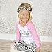 3 Pcs Baby Girls Clothes, Long Sleeve T-Shirt Tops Floral Pants with Headband Pink