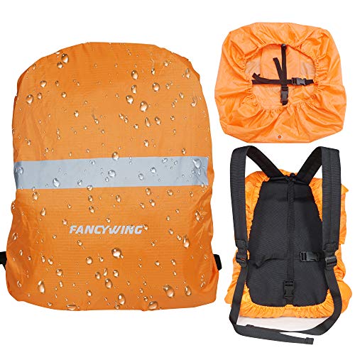 FANCYWING Waterproof Backpack Rain Cover with Reflective Strap, Upgraded 10-90L Non-Slip Rainproof Backpack Cover for Hiking, Camping, Hunting, Rain Cycling, Orange, Large - Thumbnail 3
