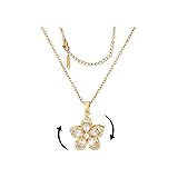 KONPJE Flower Necklace for Women Gold Dainty Fidget