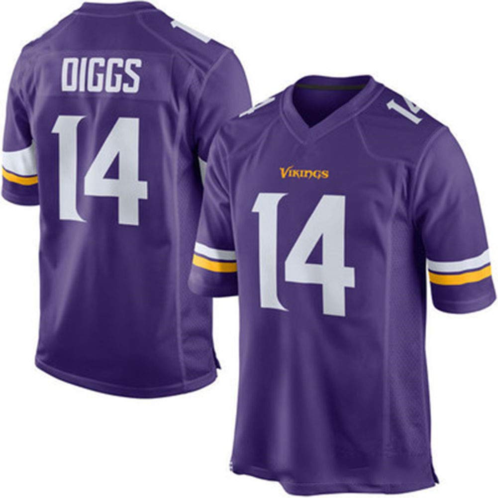 Camisetas SHR-GCHAO NFL Minnesota Vikings # 14Stefon Diggs Rugby Jersey