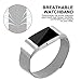 iGK Milanese Replacement Bands Compatible for Fitbit Charge 2, Stainless Steel Metal Bracelet with Unique Magnet Clasp Silver Large