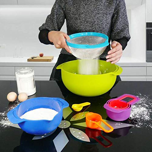 16 Pcs Plastic Mixing Bowl,Mixing Bowl Set Dishwasher and Microwave