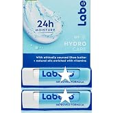 Hydro Care Lip Balm 2 Pack &ndash; 2 x 4.8 g (0.34 oz Total) &ndash; 24h Moisture Lip Balm with Shea Butter &amp; Natural Oils &ndash; Italian Lip Care