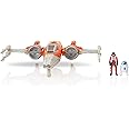 Star Wars Micro Galaxy Squadron T-70 X-wing Starfighter - 5-Inch Vehicle with Fold Out Wings, Droid Socket, and Two 1-Inch Mi