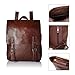 Zebella Vintage Faux Leather Backpack for Women Mens Vegan Leather Back Pack Travel Daypack College Bookbag--Coffee