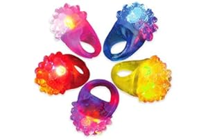 Novelty Place 24 Pack Flashing LED Jelly Rings – Fun Glow in the Dark Light Up Toys, Party Favors, Birthday, Halloween, Carni