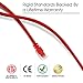GearIT Cat 6 Ethernet Cable (10-Pack 1 Foot) Cat6 Network Patch, 10Gbps, RJ45, Snagless Cord, Gold-Plated Connectors, Internet for PC, TV, Tablet, Router, Printer, Servers, IT Data Center - Red