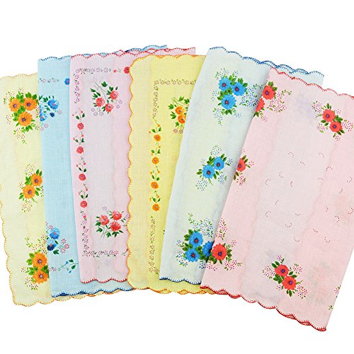 UPC 603330352278, CANIS 12pcs/Set Lot Ladies Women Vintage Cotton Quadrate Hankies Floral Handkerchief