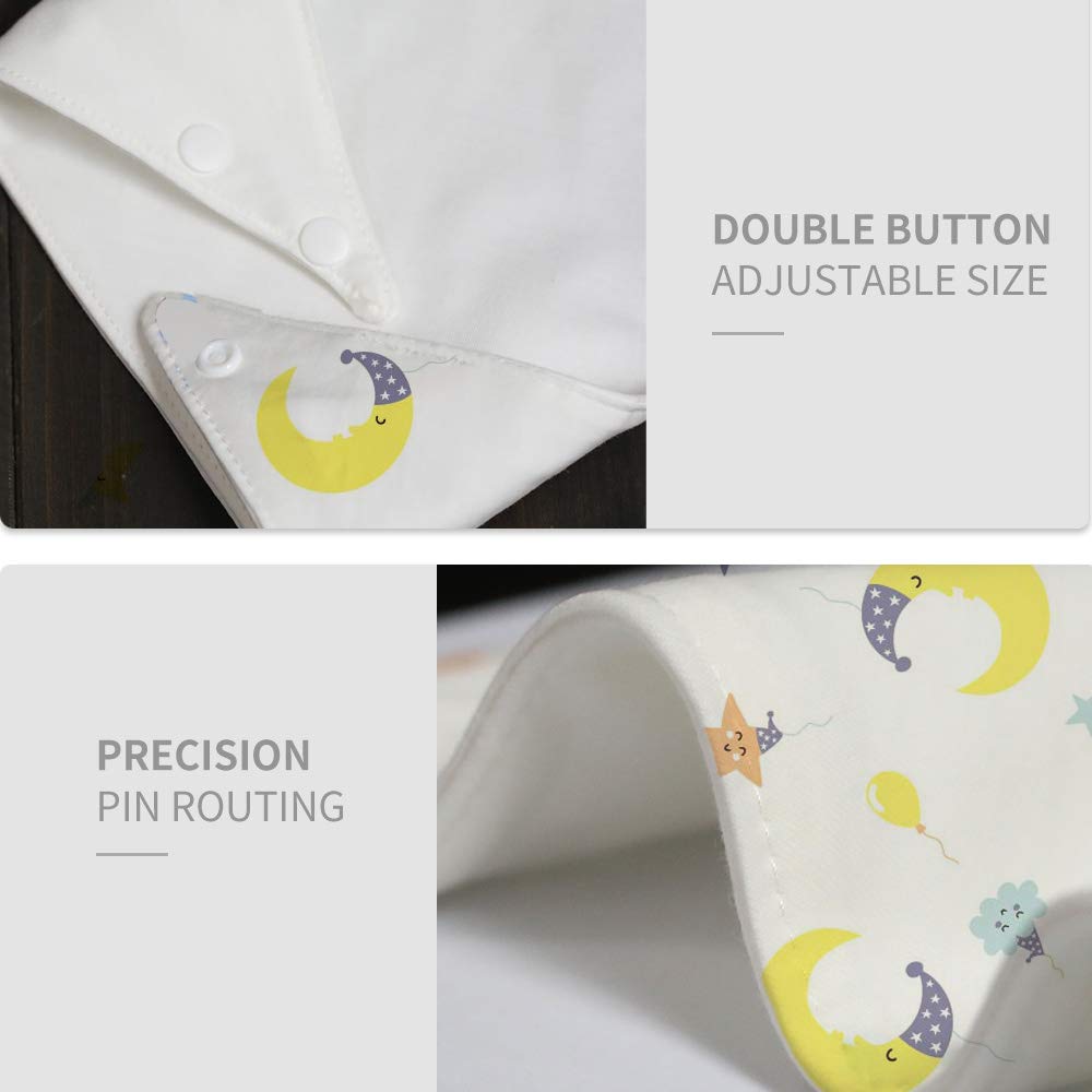 Bandana Drool Bib-Organic Cotton Baby Teething Bib for Boys&Girls, Soft and Super Absorbent, 4 Pack