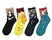 4 Pairs Womens Famous Painting Art Printed Casual Crew Funny Socks by Amandir