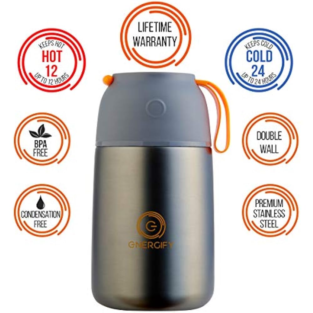 Vacuum Thermoses Insulated Food Jar Stainless Steel Thermos, Soup