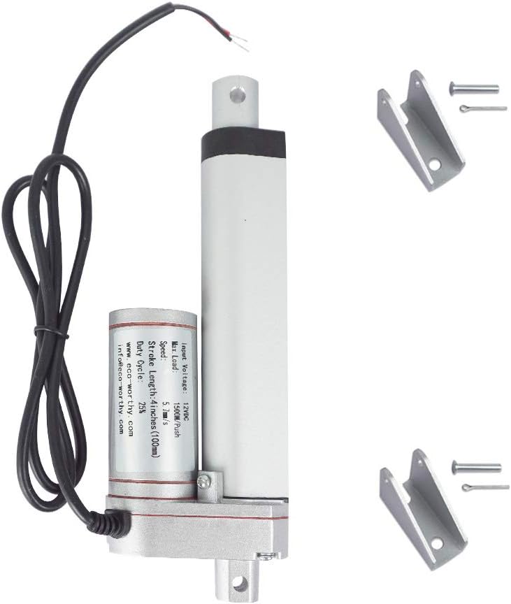 ECO-WORTHY Heavy Duty 330lbs Solar Tracker Linear Actuator Multi-function (12V, 4'')