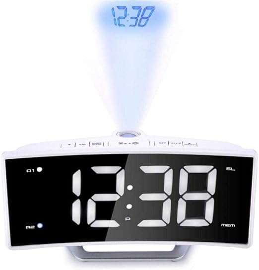 DZXYW Reloj Despertador Espejo LED Digital Reloj electrónico Reloj ...