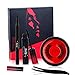 Fake Eyelashes with Eyeliner and Mascara Kit - Magic Non-Magnetic False Eyelashes Set, Reusable Weatherproof False Lashes 3 Pairs with Liquid Eyeliner, Mascara and Tweezers (Diamond)