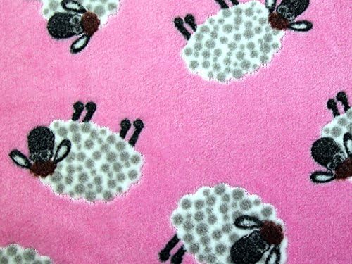 Sheep Plush Cuddle Supersoft Fleece Fabric Pink - per metre