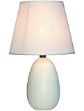 Simple Designs LT2009-OFF Mini Oval Egg Ceramic Table Lamp, Off-White