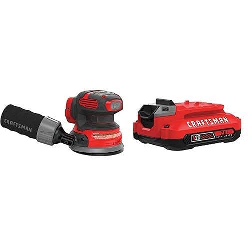 CRAFTSMAN V20 Random Orbit Sander with Lithium Ion Battery,