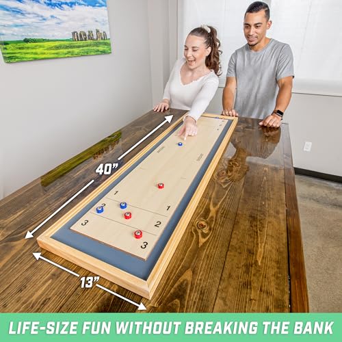 GoSports Shuffleboard and Curling 2 in 1 Board Games Classic Tabletop