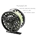 Croch Fly Fishing Reel with CNC-machined Aluminum Alloy Body 7/8 Gun Green with 100FT Fly Fishing Lines Backing and Tapered Leader