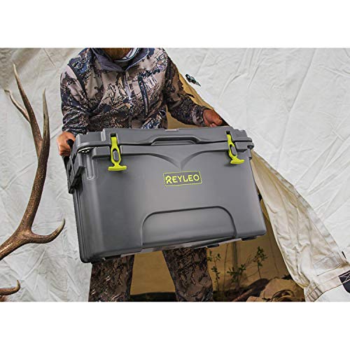 REYLEO 52Quart Rotomolded Camping Cooler, HeavyDuty Ice Chest, Keeps