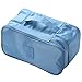 JJ POWER Travel Underwear Organizer Bag, Lightweight Double Layer Large Capacity Cosmetic Bag- Multiple Compartments and Pockets (Sea Blue)