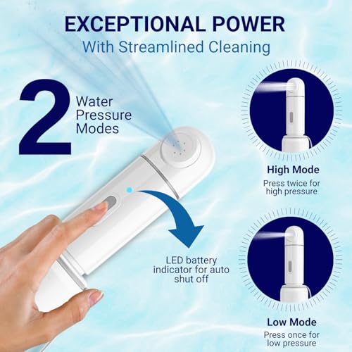 AquaNomad Portable Bidet with 350ML Bottle - USB-Type C Portable Travel Bidet Electric, Dual Pressure Travel Bidet with LED Light - Waterproof Portable Shattaf, Bidet Sprayer for Toilet Travel