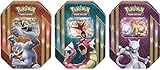 Pokemon 2016 Triple Power Tins Mewtwo-EX Set TCG Card Game - GET ALL 3 TINS!