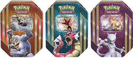 Pokemon 2016 Triple Power Tins Mewtwo-EX Set TCG Card Game - GET ALL 3 TINS!