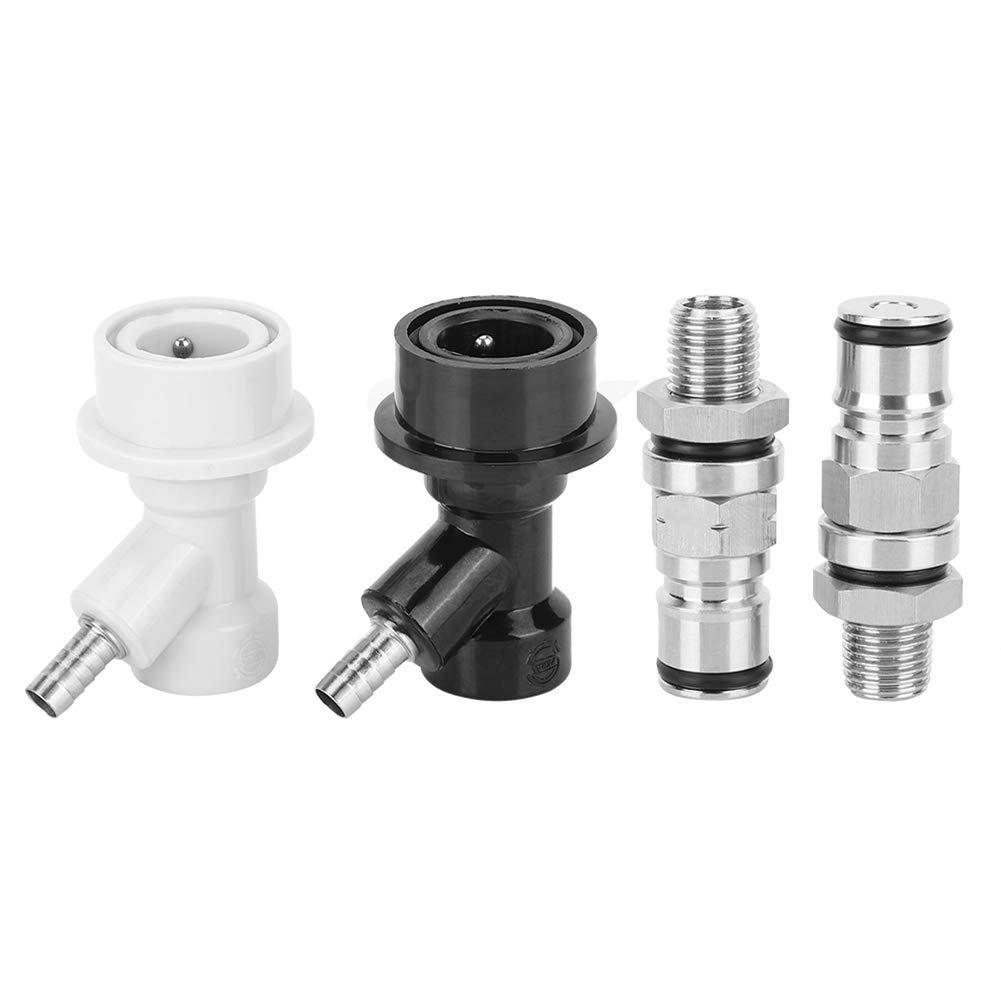 Fdit 2pcs 1/4in Beer Keg Ball Lock Post Stainless Steel Ball Lock Connector for Homebrewing