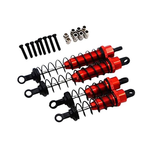 T TOOYFUL 4 Pack Einstellbare Öl 70mm 98mm Vorne und Hinten Metall Stoßdämpfer Dämpfer für Wltoys 1/12 RC Auto 12428… – Bild 5