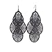 Grace Jun Bridal Vingtage 4 Water Drop Shape Pierced Earrings for Women Party Large Statement Drop Earrings (Black)