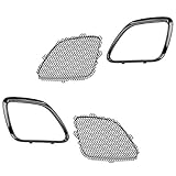 DAT AUTO PARTS 4PC Set Replacement for 05-09 Pontiac G6 Front Upper Chrome Grille Black Honey Comb Inserts - 2 MESH GRILLES, 2 Outer Silver Trim