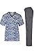 MedPro Women's Printed Medical Scrub Set Mock Wrap Top and Cargo Pants