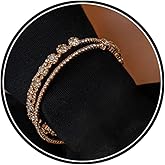 Wlahm Shining Rhinestone Wrap Bracelets for Women,Trendy Statement Geometric Layered Adjustable Bangle,Sparkly Wedding Bride Celebration Jewelry Gifts