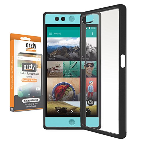 Orzly® FUSION Bumper Case Cover Shell for NEXTBIT ROBIN SmartPhone (2016 Model) - Protective Hard Cover with Impact Absorbing BLACK Rubber Rim and 100% Clear Back Panel Orzly® FUSION Bumper Case Cover Shell for NEXTBIT ROBIN SmartPhone (2016 Model) - Protective Hard Cover with Impact Absorbing BLACK Rubber Rim and 100% Clear Back Panel